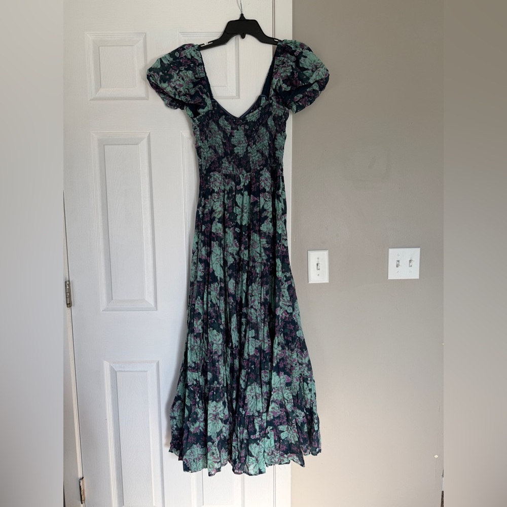 Free People Navy and Teal Floral Maxi Dress - Picture 11 of 11